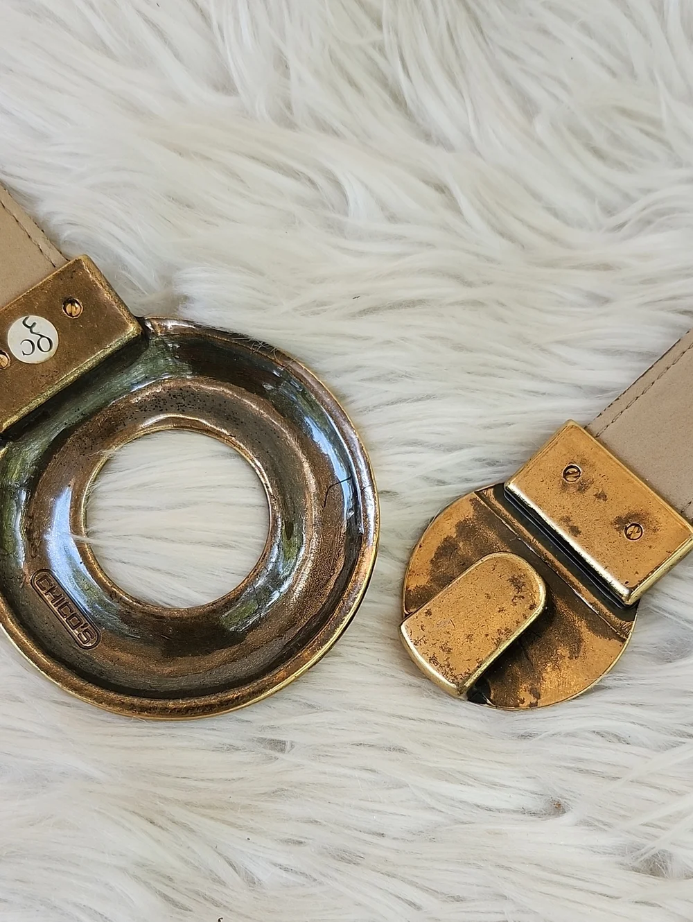 NWOT CHICO'S METAL HOOK BUCKLE AND JACQUARD ADJUSTABLE BELT